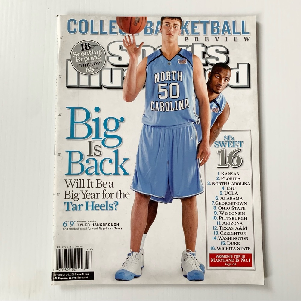 Sports Illustrated College Basketball Preview Big is Back Tar Heels Nov 20, 2006